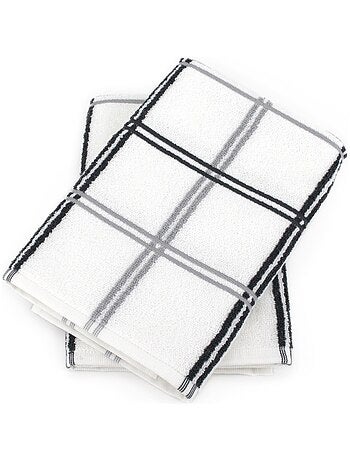 Lot de 2 torchons cuisine éponge SQUARES 50x50 cm