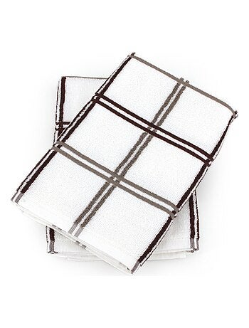 Lot de 2 torchons cuisine éponge SQUARES 50x50 cm