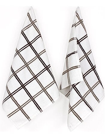 Lot de 2 torchons cuisine éponge SQUARES 50x50 cm
