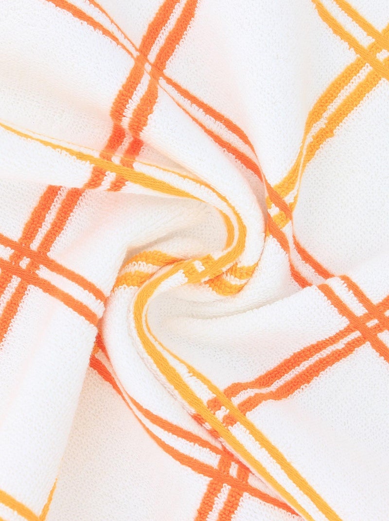 Lot de 2 torchons cuisine éponge SQUARES 50x50 cm Orange - Kiabi