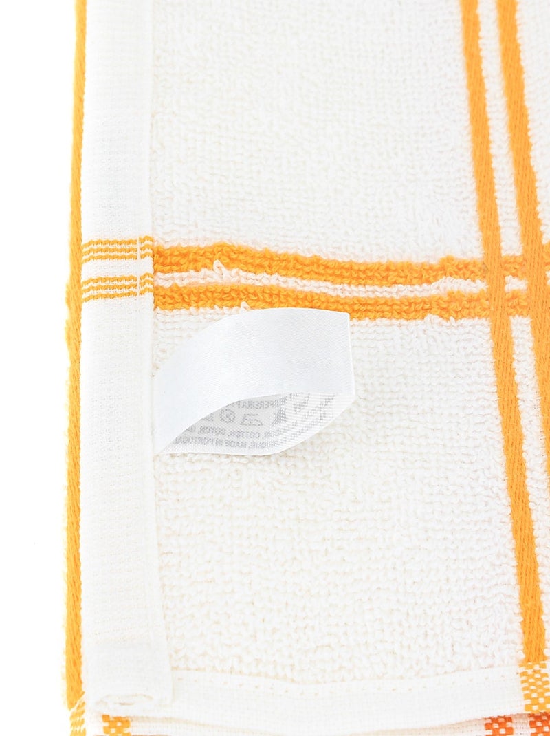 Lot de 2 torchons cuisine éponge SQUARES 50x50 cm Orange - Kiabi