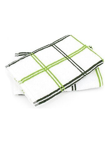 Lot de 2 torchons cuisine éponge SQUARES 50x50 cm