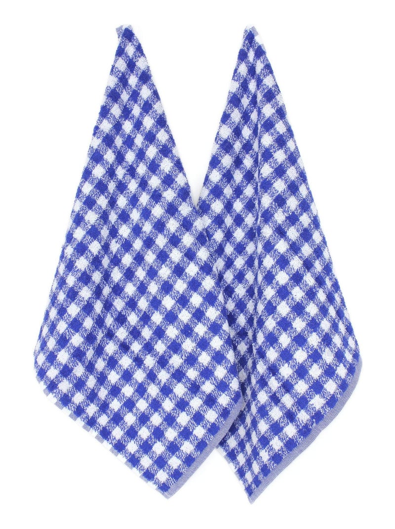 Lot de 2 torchons cuisine éponge SQUARES VICHY 50x50 cm Bleu nuit - Kiabi