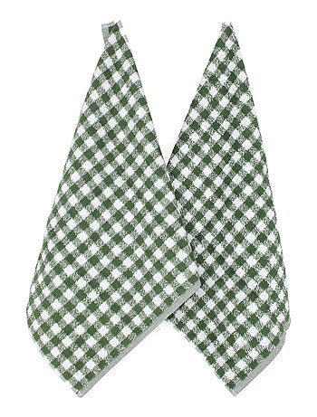 Lot de 2 torchons cuisine éponge SQUARES VICHY 50x50 cm