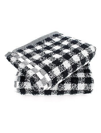 Lot de 2 torchons cuisine éponge SQUARES VICHY 50x50 cm