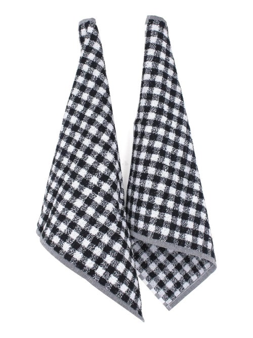 Lot de 2 torchons cuisine éponge SQUARES VICHY 50x50 cm - Kiabi
