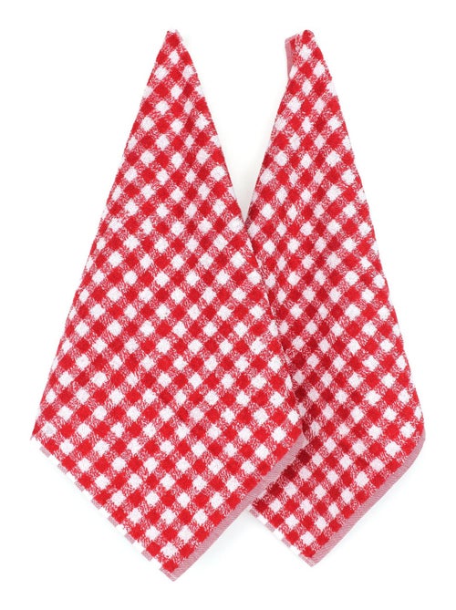 Lot de 2 torchons cuisine éponge SQUARES VICHY 50x50 cm - Kiabi