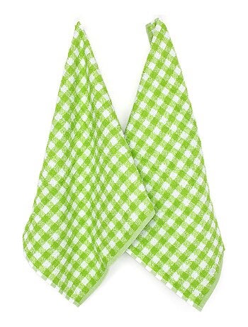Lot de 2 torchons cuisine éponge SQUARES VICHY 50x50 cm