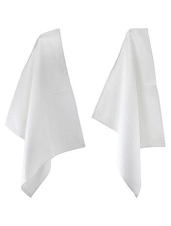Lot de 2 torchons cuisine nid d'abeille PURE KITCHEN WAFFLE