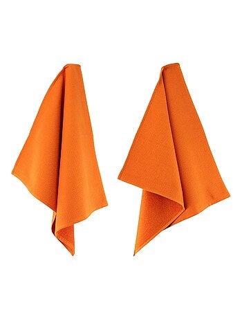 Lot de 2 torchons cuisine nid d'abeille PURE KITCHEN WAFFLE