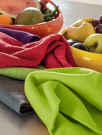 Lot de 2 torchons cuisine nid d'abeille PURE KITCHEN WAFFLE