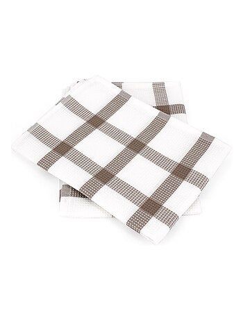 Lot de 2 torchons cuisine toile CHECKS 50x70 cm