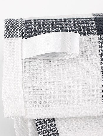 Lot de 2 torchons cuisine toile CHECKS 50x70 cm