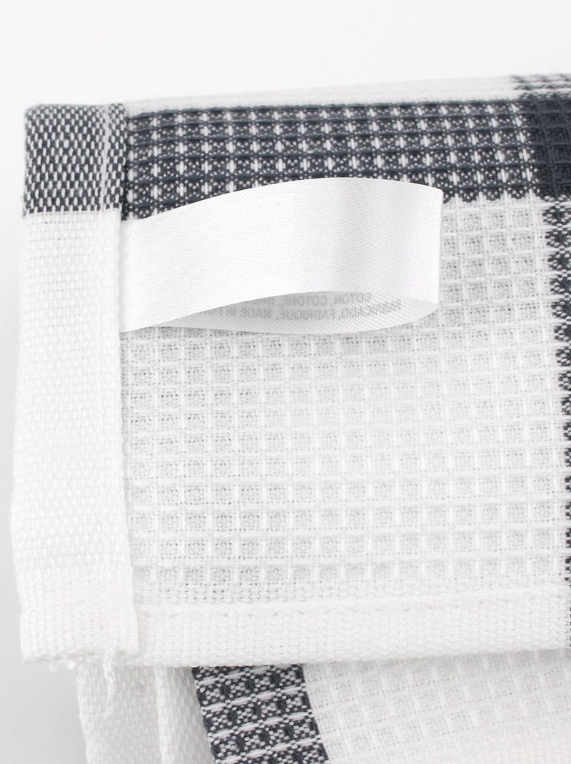 Lot de 2 torchons cuisine toile CHECKS 50x70 cm Beige - Kiabi