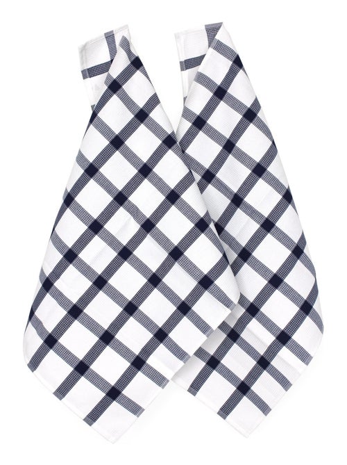 Lot de 2 torchons cuisine toile CHECKS 50x70 cm - Kiabi