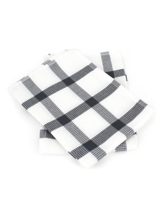 Lot de 2 torchons cuisine toile CHECKS 50x70 cm