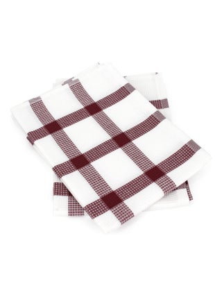 Lot de 2 torchons cuisine toile CHECKS 50x70 cm