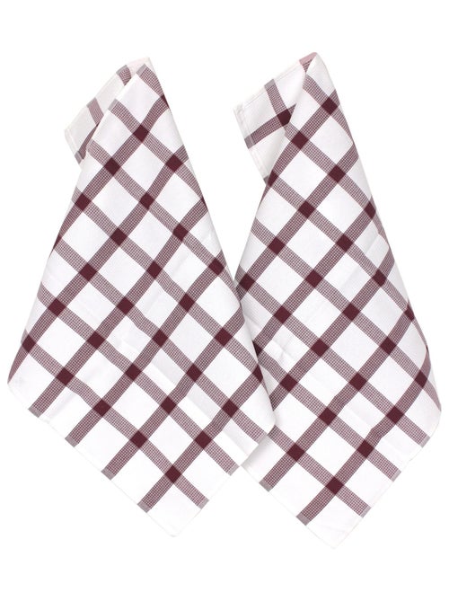 Lot de 2 torchons cuisine toile CHECKS 50x70 cm - Kiabi