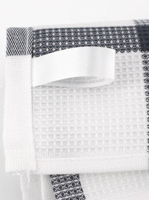 Lot de 2 torchons cuisine toile CHECKS 50x70 cm - Kiabi