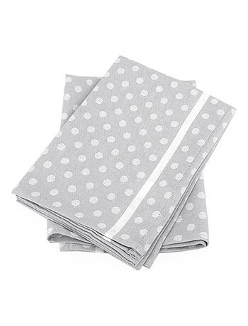 Lot de 2 torchons cuisine toile DOTS 50x70 cm