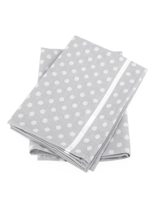 Lot de 2 torchons cuisine toile DOTS 50x70 cm - Kiabi