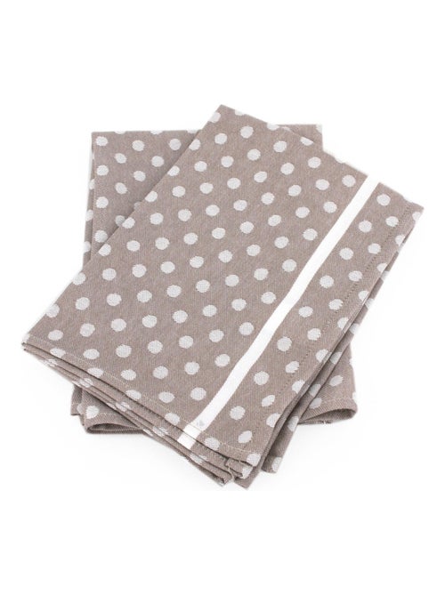 Lot de 2 torchons cuisine toile DOTS 50x70 cm - Kiabi