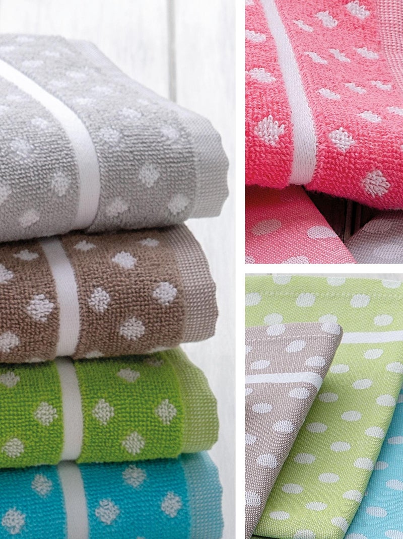 Lot de 2 torchons cuisine toile DOTS 50x70 cm Rose - Kiabi