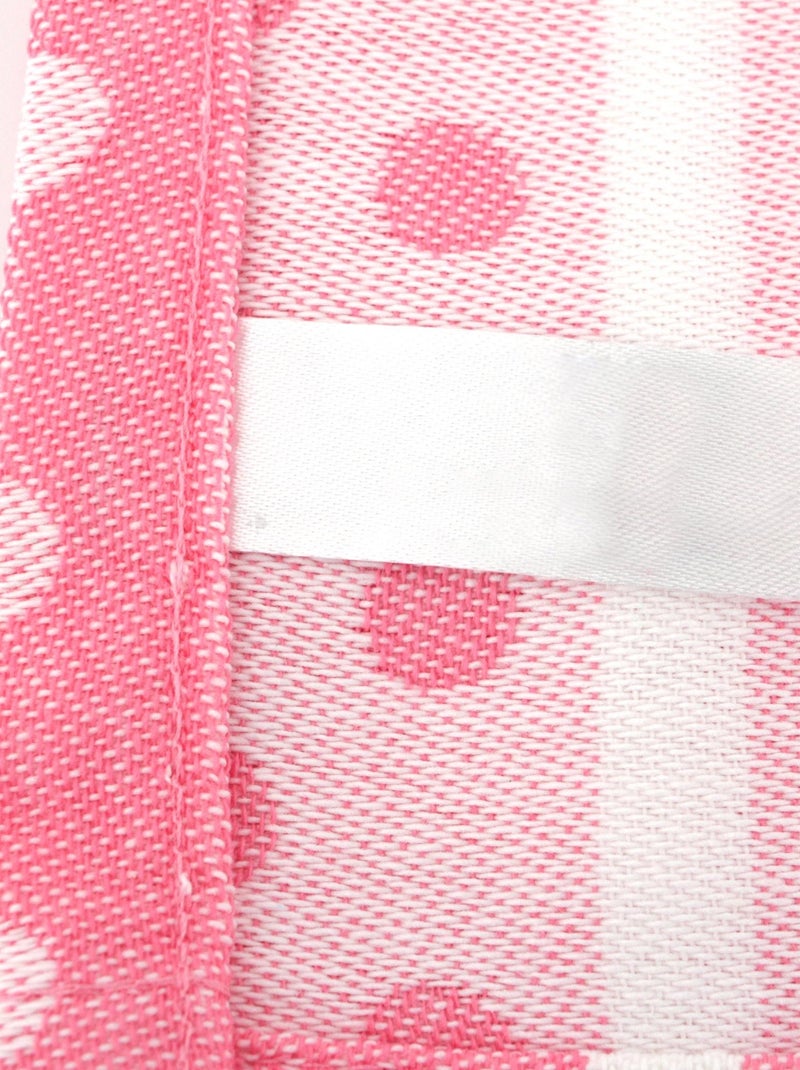Lot de 2 torchons cuisine toile DOTS 50x70 cm Rose - Kiabi