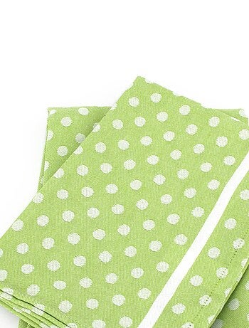 Lot de 2 torchons cuisine toile DOTS 50x70 cm