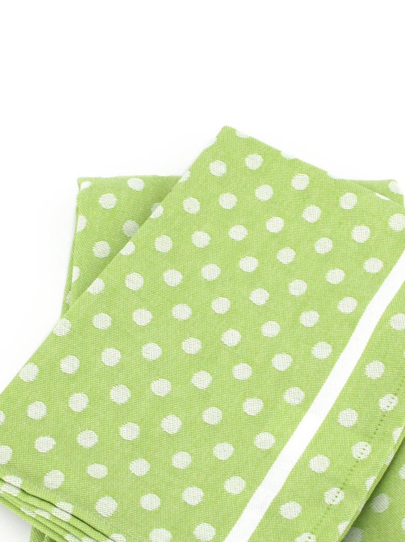 Lot de 2 torchons cuisine toile DOTS Vert - Kiabi