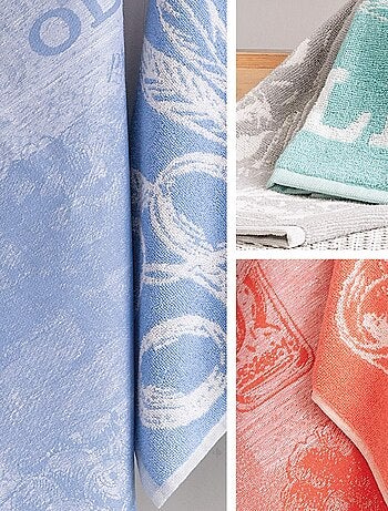 Lot de 2 torchons cuisine toile OLIVES coton et lin