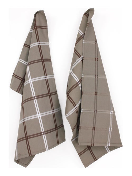 Lot de 2 torchons cuisine toile SQUARES 50x70 cm - Kiabi