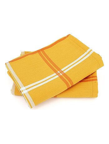 Lot de 2 torchons cuisine toile SQUARES 50x70 cm