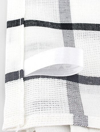 Lot de 2 torchons cuisine toile SQUARES LIN coton et lin