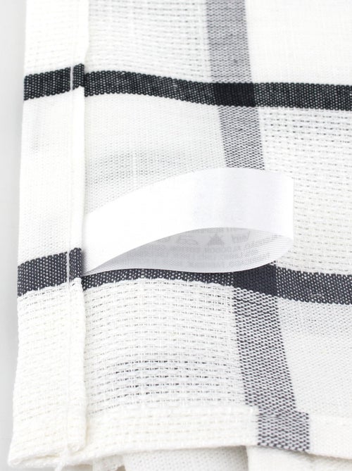 Lot de 2 torchons cuisine toile SQUARES LIN coton et lin - Kiabi