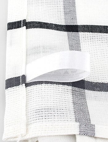 Lot de 2 torchons cuisine toile SQUARES LIN coton et lin