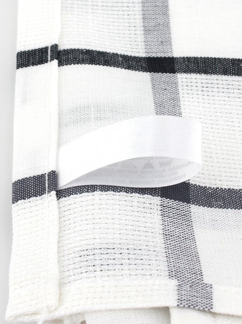 Lot de 2 torchons cuisine toile SQUARES LIN coton et lin - Kiabi