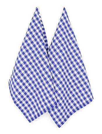 Lot de 2 torchons cuisine toile SQUARES VICHY 50x70 cm