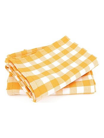 Lot de 2 torchons cuisine toile SQUARES VICHY 50x70 cm