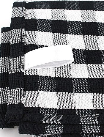 Lot de 2 torchons cuisine toile SQUARES VICHY 50x70 cm