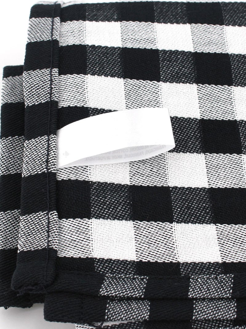 Lot de 2 torchons cuisine toile SQUARES VICHY 50x70 cm Jaune or - Kiabi