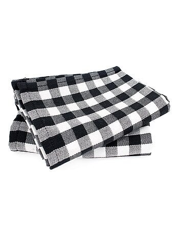 Lot de 2 torchons cuisine toile SQUARES VICHY 50x70 cm