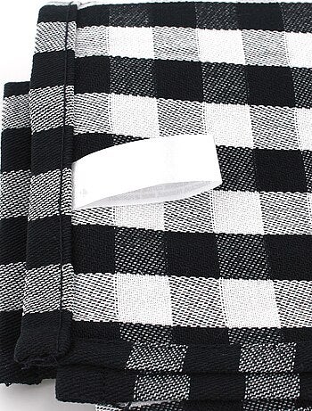 Lot de 2 torchons cuisine toile SQUARES VICHY 50x70 cm