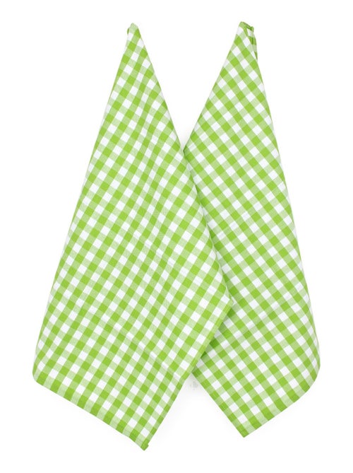 Lot de 2 torchons cuisine toile SQUARES VICHY 50x70 cm - Kiabi