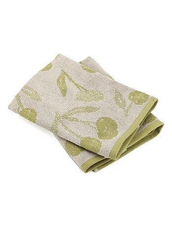 Lot de 2 torchons de cuisine éponge coton BING 50x50 cm