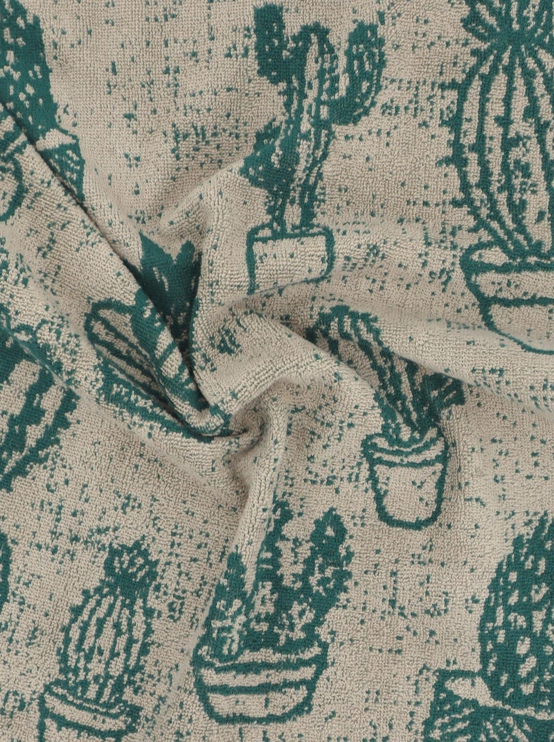 Lot de 2 torchons de cuisine éponge coton CACTUS 50x50 cm Vert - Kiabi