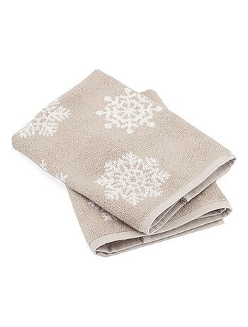 Lot de 2 torchons de cuisine éponge coton ICE 50x50 cm