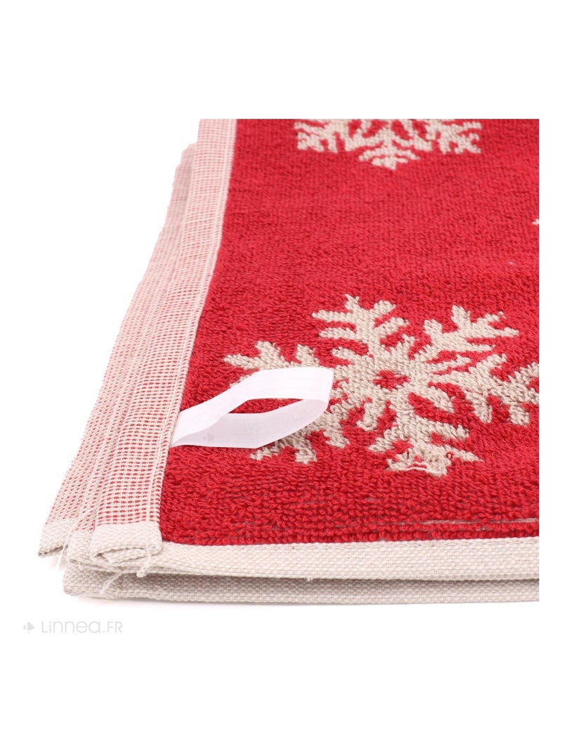 Lot de 2 torchons de cuisine éponge coton ICE 50x50 cm Rouge - Kiabi