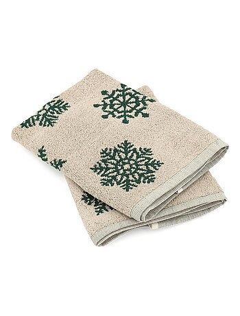 Lot de 2 torchons de cuisine éponge coton ICE 50x50 cm