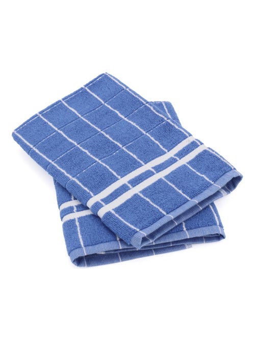Lot de 2 torchons de cuisine éponge coton NEW SQUARES 50x50 cm - Kiabi